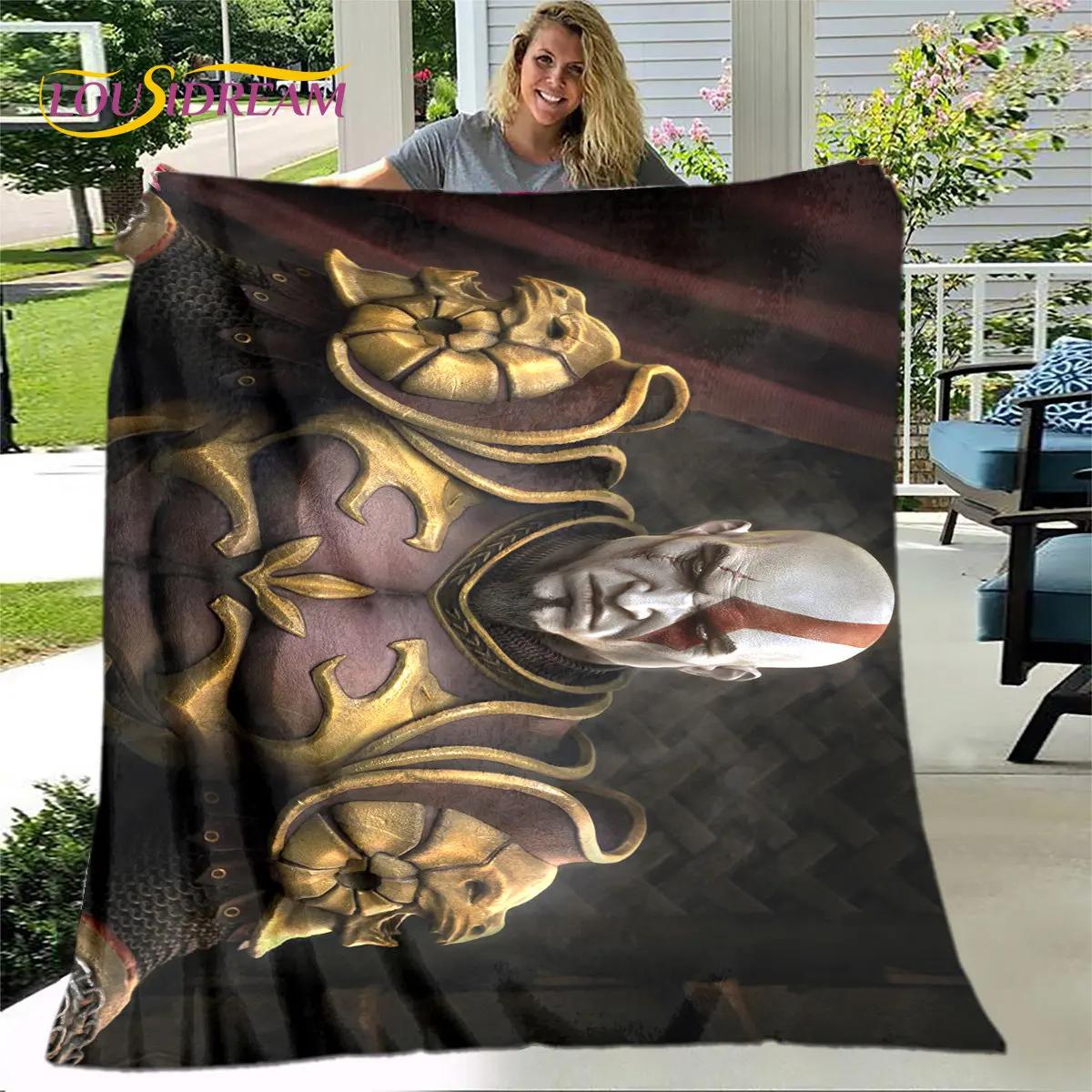 Game God of War Gamers Soft Plush Blanket,Flannel Blanket Throw Blanket for Living Room Bedroom Bed Sofa Picnic Cover Bettdecke 75x90cm