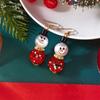 Christmas Rhinestone Imitation Pearl Ball Wear Hat Snowman Drop Earrings Glitter Earrings Holiday Jewelry Gifts For Women Men