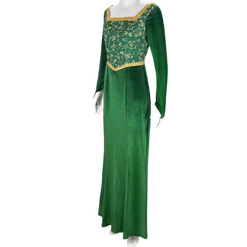 Movie Princess Fiona Cosplay Women Costume Green Dress Outfits Halloween Carnival Party Role Disguise Playing Clothes