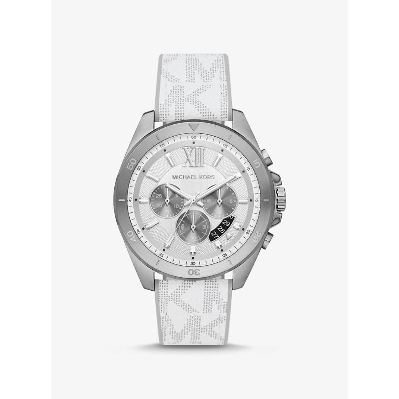 Мужские часы Michael Kors Oversized Brecken серебристого цвета с логотипом MK8949 белый