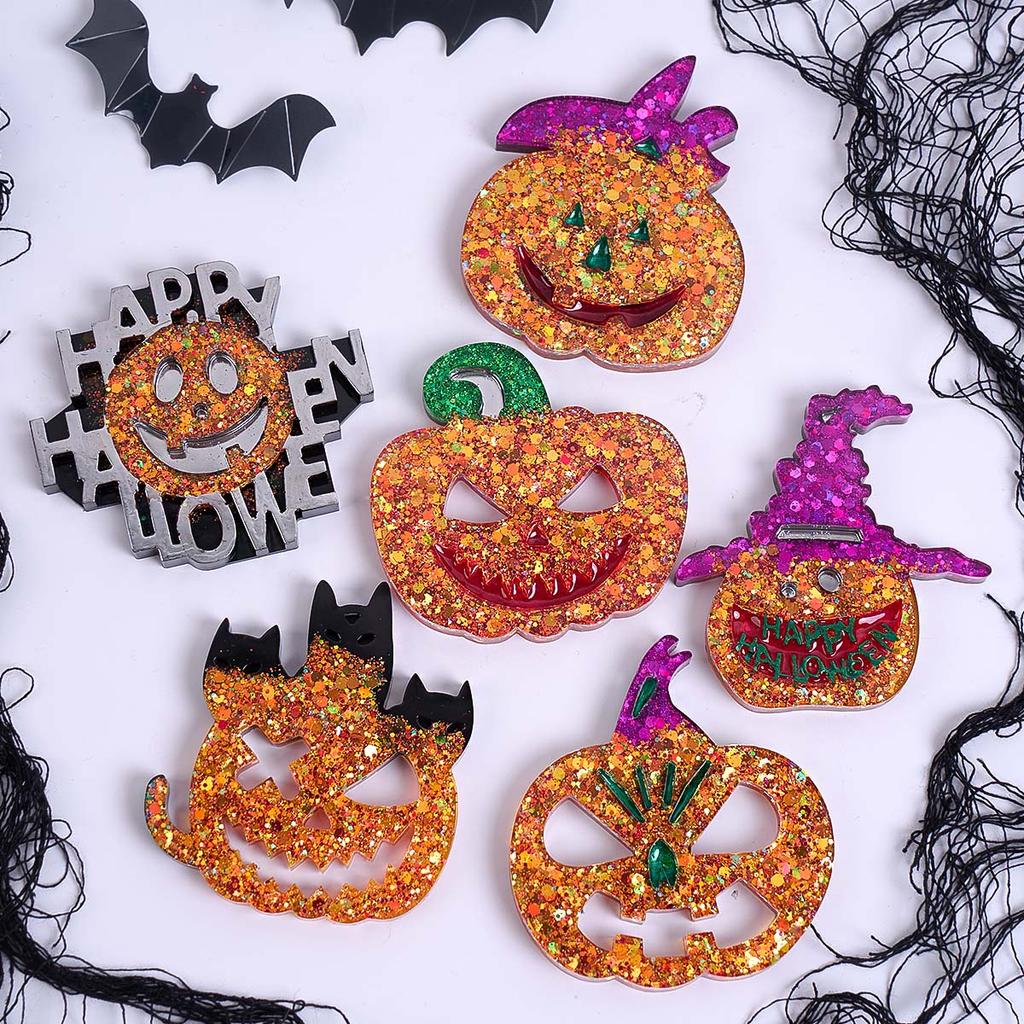 Devil Pumpkin Pendant Silicone Mold DIY Epoxy Resin Casting Molds Plaster Epoxy Resin Keychain Tag Jewelry Craft Gifts Making