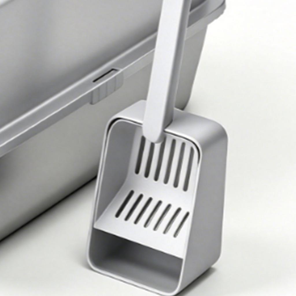 Stainless Steel Cat Litter Box Open Top Scratchproof Anti Stick Metal High Sides Litter Pan Cat Toilet with Scoop