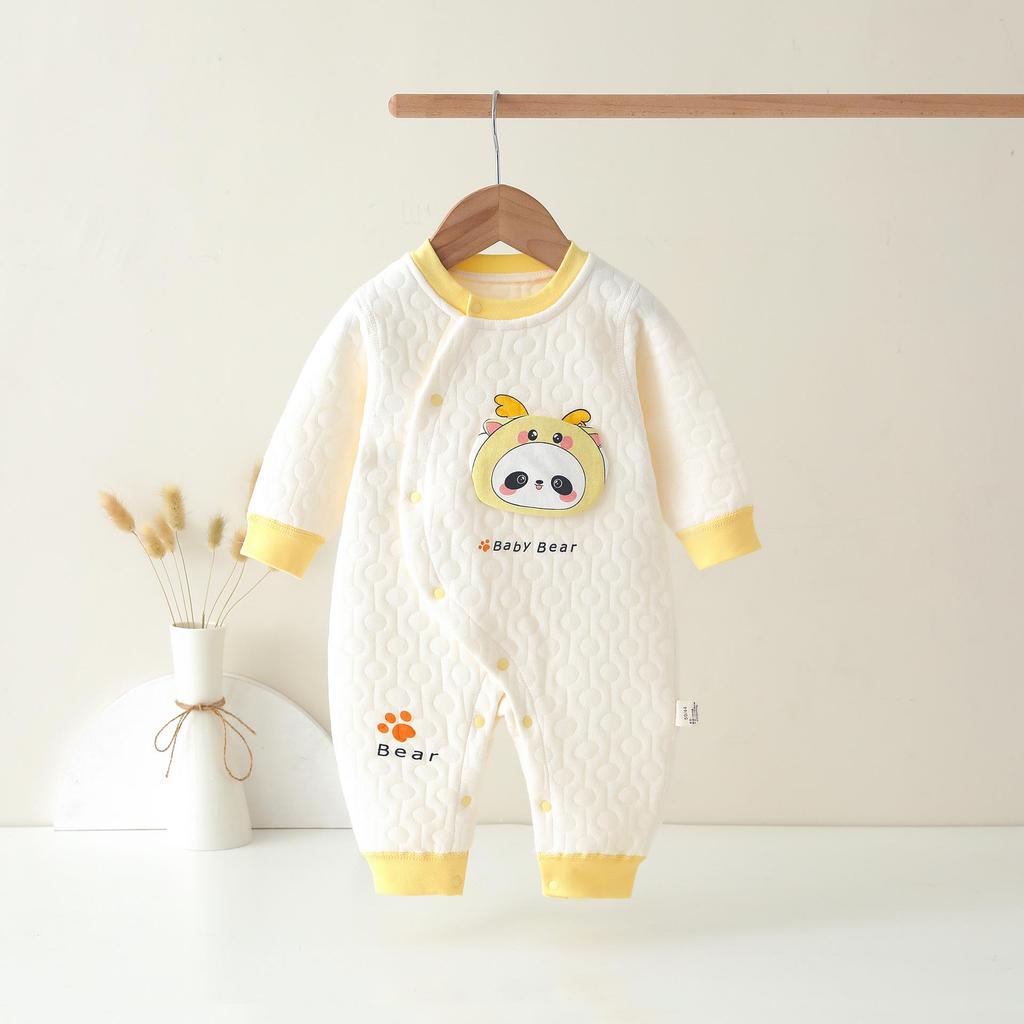 Thickened Baby Split-Leg Romper: Boys & Girls Crawling Onesie for Spring, Autumn, Winter