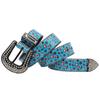 Rhinestone Belt Printed and Painted Baseball Graffiti Rhinestone Printed Belt Personality Fashionable Versatile PU Belt