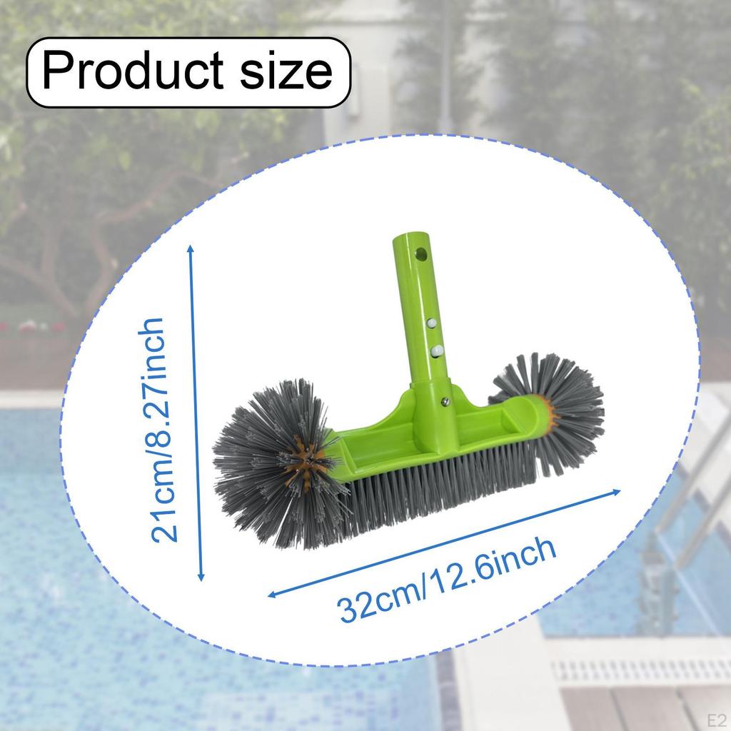 13" Pool Brush Head, Heavy Duty, Strong Bristle Nylon Bristles Effortless with Round Ends Scrub