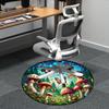 1pc Mushroom Butterfly Office Round Area Rug, Indoor Mat Suitable ForOffice, Under Office Chairs Bedroom Living Room Home Decor, D136
