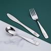 304 Stainless Steel Kids' Cartoon Dinosaur Cutlery Set: Knife, Fork, and Spoon with Square Handles (3-piece).