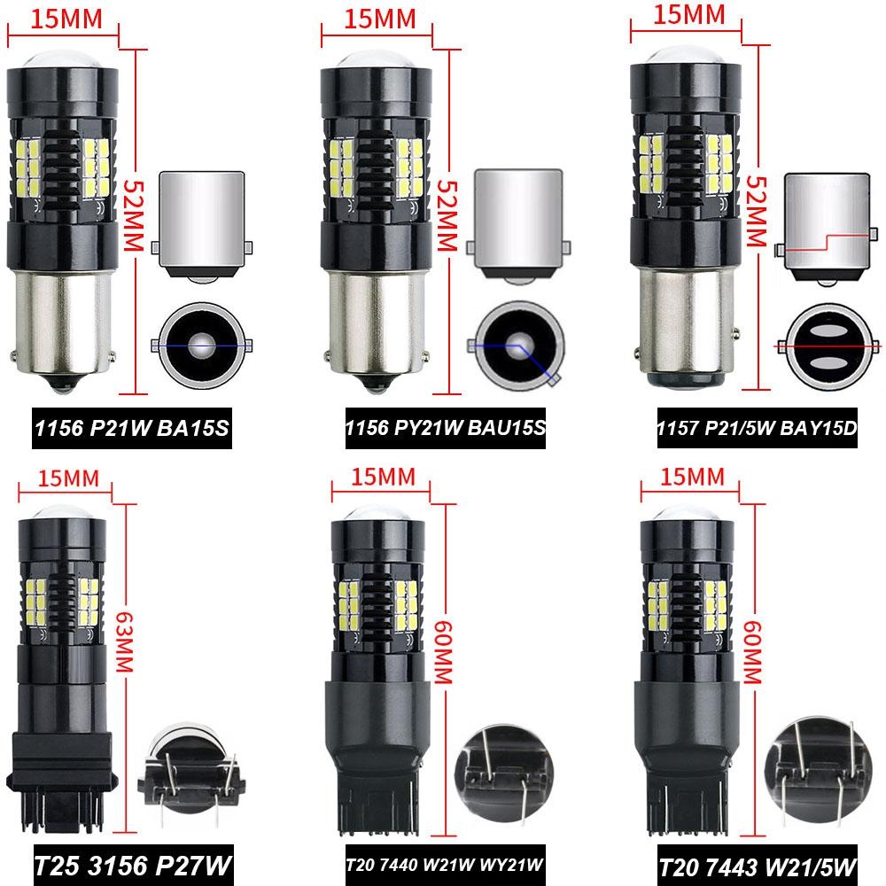 💰Kaufe 2pcs 1156 1157 3157 7440 7443 T20 BA15S BAU15S BAY15D Auto LED