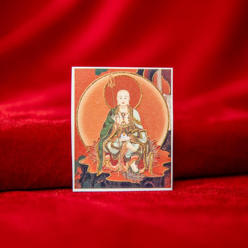 Taoist Buddhist Immortal Gold-Painted Thangka Canvas: Ksitigarbha, Lao Jun, Guanyin