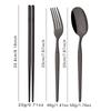 Golden Korean Tableware Set 12Pcs Luxury Mirror Flatware Cutlery Set Stainless Steel Dinnerware Fork Spoon Chopsticks Set