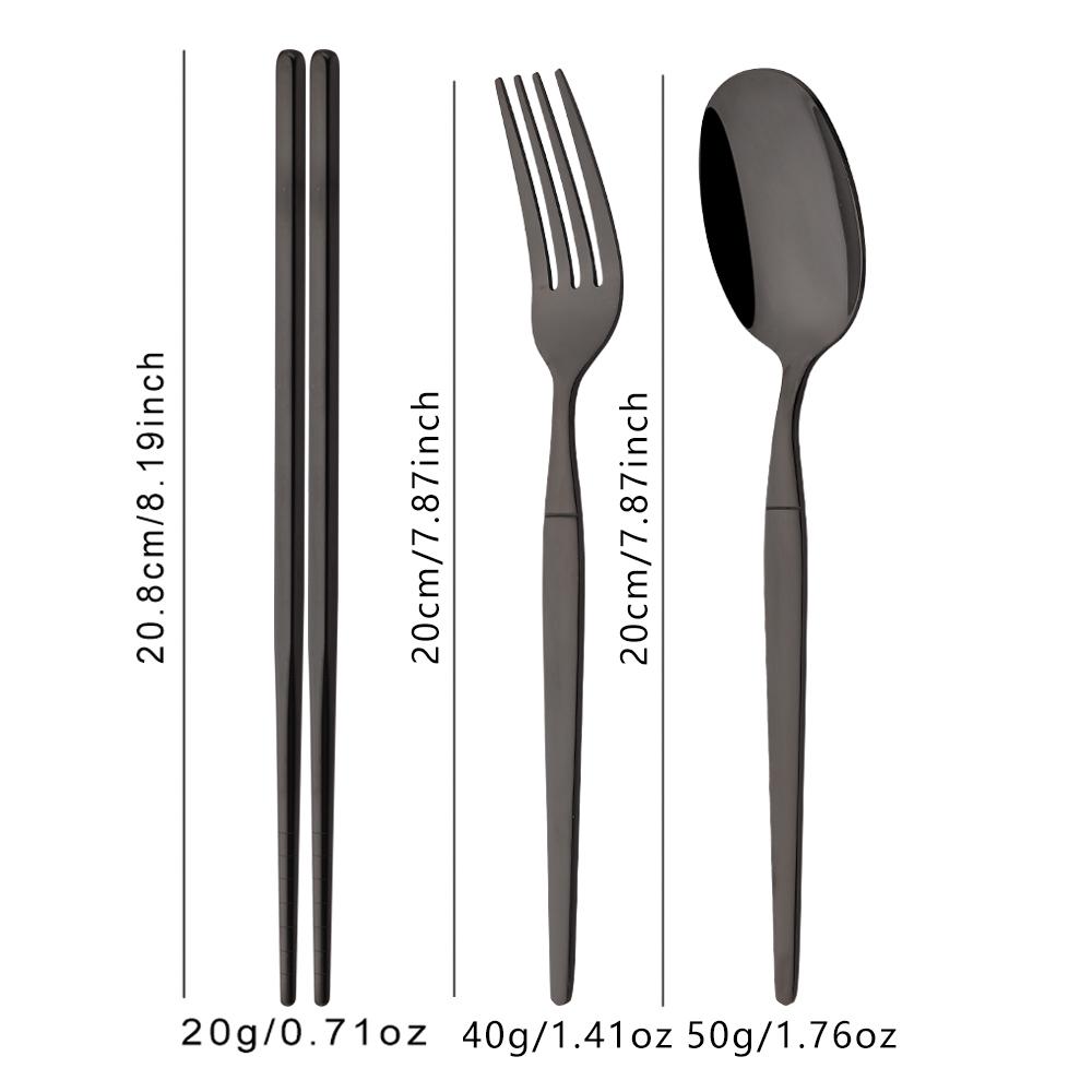 Golden Korean Tableware Set 12Pcs Luxury Mirror Flatware Cutlery Set Stainless Steel Dinnerware Fork Spoon Chopsticks Set