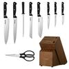 Kitchen Knife Set with Block and Sharpener, 15 Piece German High Carbon Stainless Steel Knife Set, Kitchen Cutlery with ABS Ergonomic Handle,