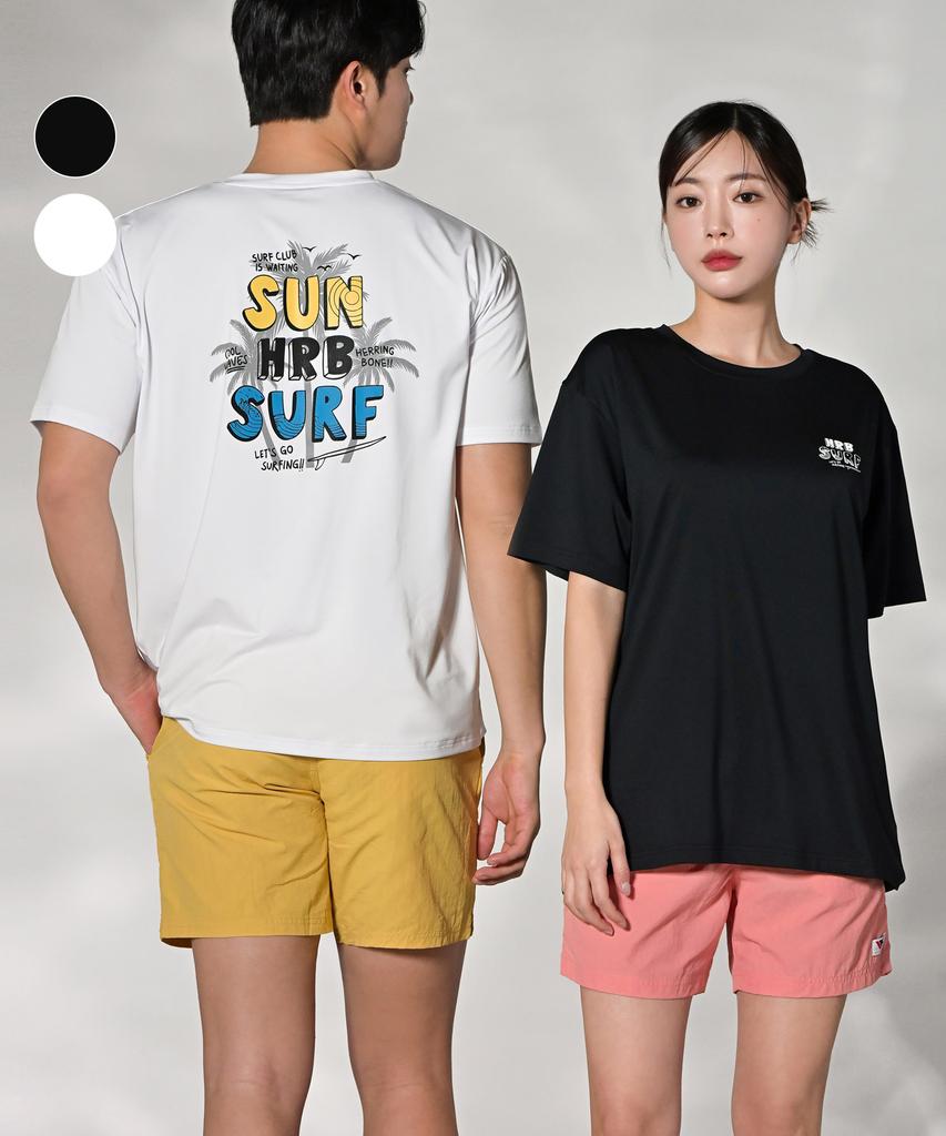 Helingbon Loose Fit Short Sleeve Kitsch Sun Multi Cooling Rash Guard (2 Colors) / Rh368