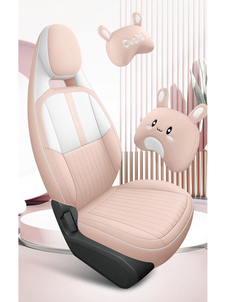 2023 Cute Panda Mini Car Seat Cushion – 120km Model, Full Surround Cartoon Leather Cover