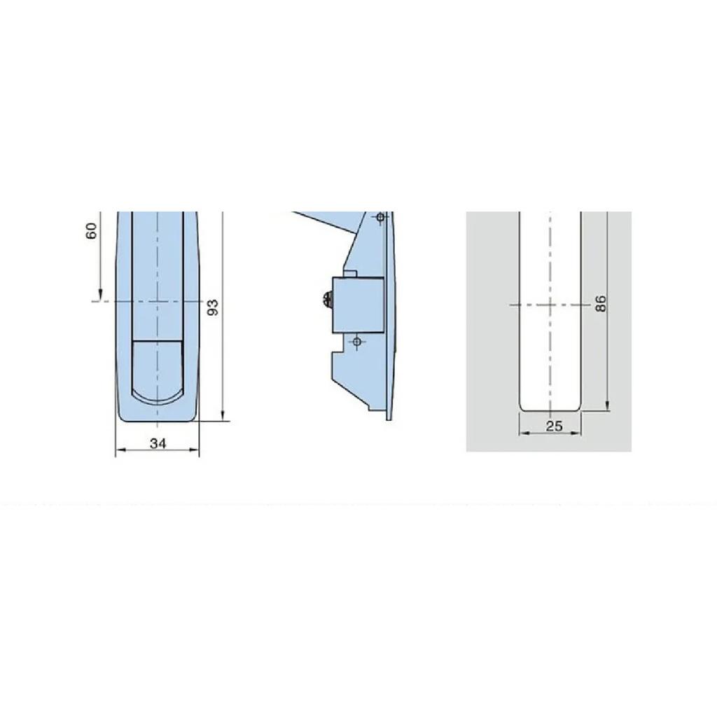 1PCS MS606 Flat Lock Industrial Electrical Distribution Cabinet Lock Zinc Alloy Pressing Electrical Box Lock Hardware Accessorie