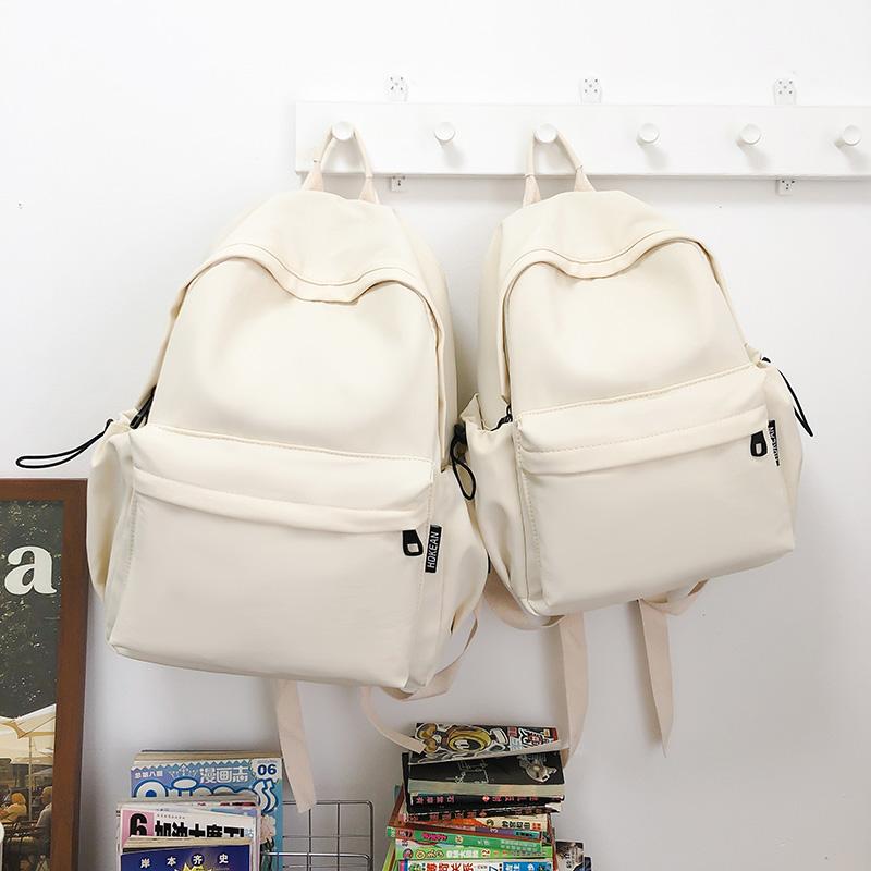 Lightweight Travel Backpack Women Large Capacity Backpack Solid Color Student Schoolbag