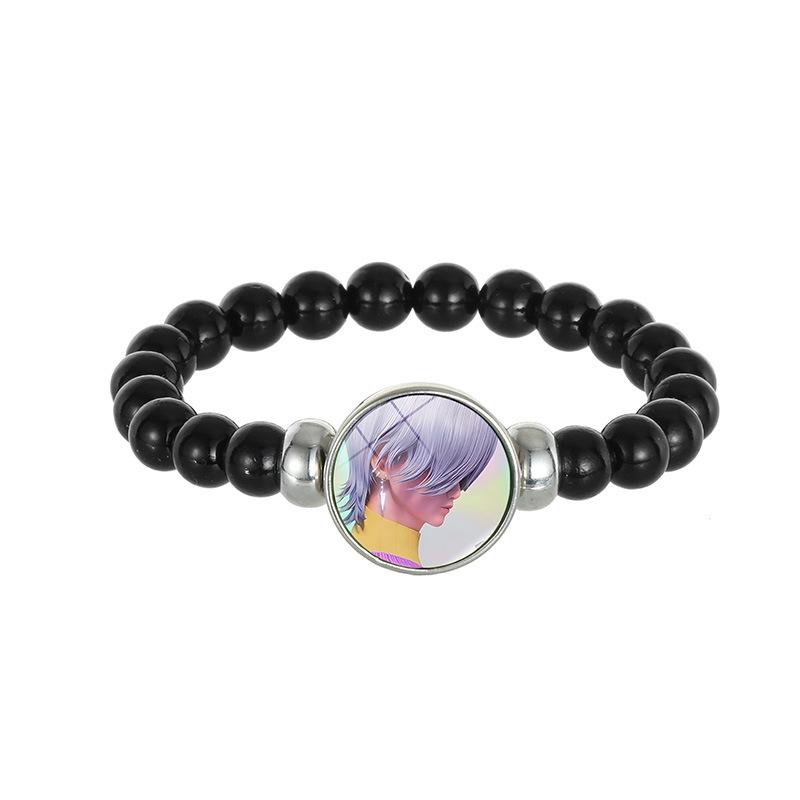 Demon Hunters Saja Boy Beaded Bracelet, Lumi Zoe Mira Black Bead Jewelry