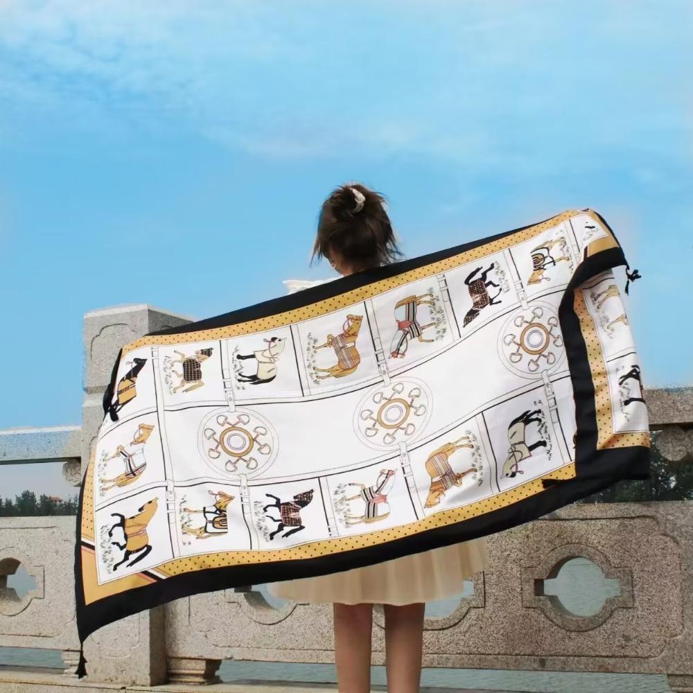 Chaka Salt Lake Great Northwest Tourism Ethnic Style Scarf Silk Scarf Women'S Summer Seaside Beach Shawl Sunscreen Thin