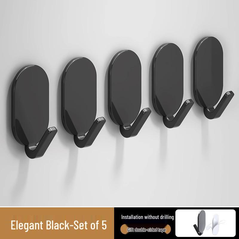 Strong Adhesive No-Punch Wall Hook Rack - High Load-Bearing, No-Trace, Behind Door or Wall Storage