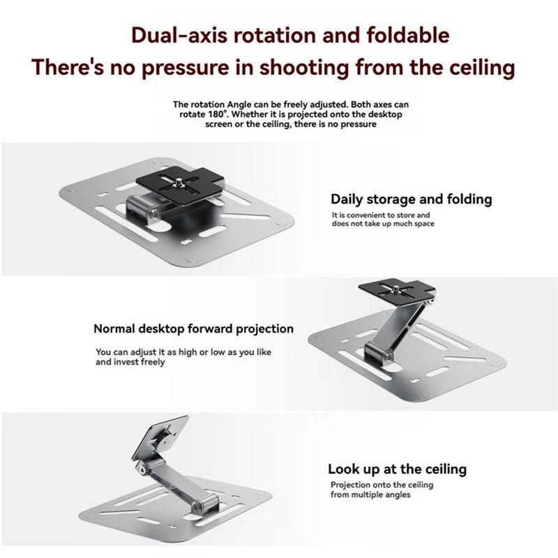 Foldable Projector Stand Desk, Ceiling And Wall Mount Bracket With 180-Degree Rotation For Home Theater Projector