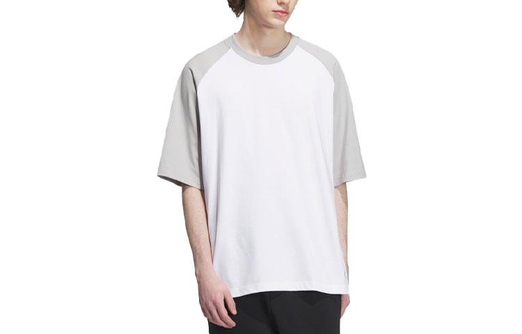 Adidas T Shirts Unisex White Light Gray Crew Neck Moderate Straight Fit IT6401 L
