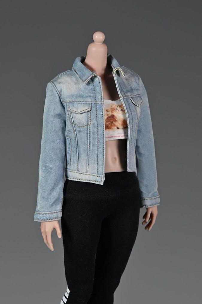 

[TOYBARJAPAN] Special Offer: Fashion Denim Tight Jacket for 16 Scale Action Figures, Compatible with TBLeague Body (Head, Body, and Other Clothes Not