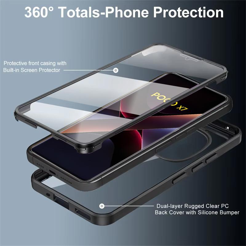 Husă de Telefon Antishock 360° Full Body Cover Pentru POCO F7 Ultra X7 M6 X6 F6 Pro C65 Silicon Funda Pentru POCO X5 X4 X3 F5 Pro Husă