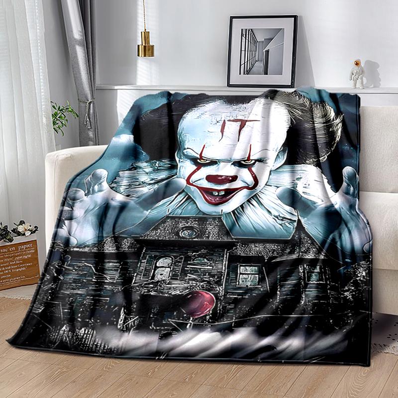 1pc Blanket Pennywise the Dancing Clown Print Design, Lightweight Blanket for Sofa, Bed- Soft &Warm, Gift for All Seasons Like Christmas, Halloween