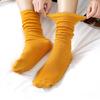 1 Pair Women Socks Solid Color Sweat-absorbent Autumn Winter Japanese Style Good Elasticity Leg Warmers for Daily Wear