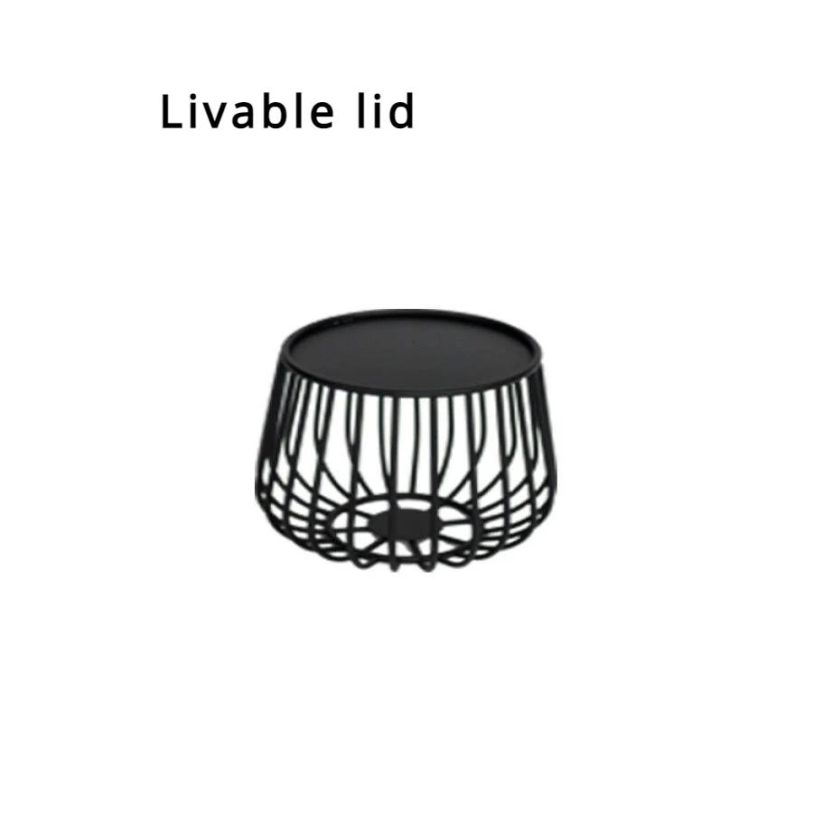 Masă de cafea nordică din fier, simplă, modernă, rotundă, combinată, masă de cafea mică, stil industrial, masă laterală creativă