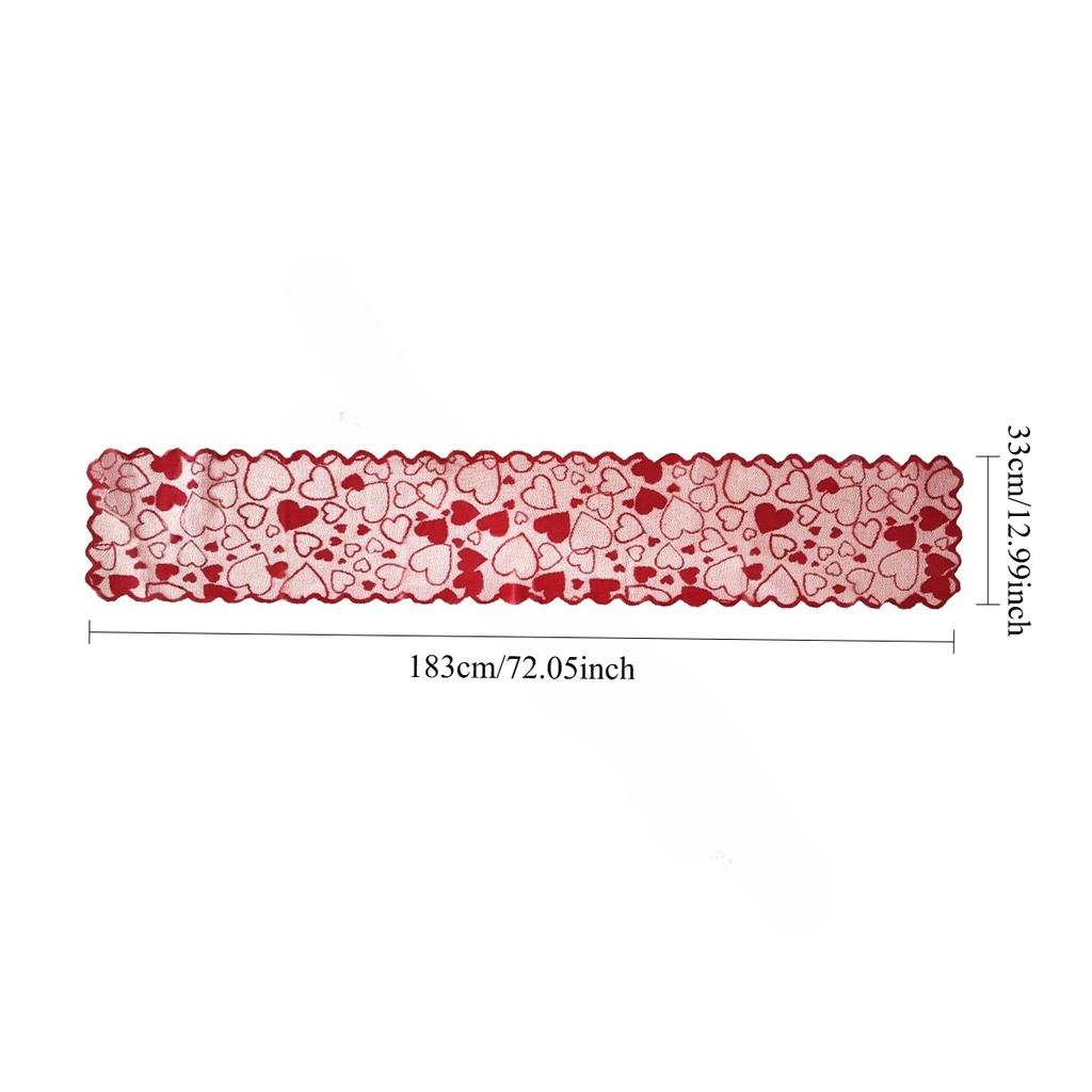 Valentine Tablecloth Table Flag Placemat Set Red Lace European American Style Party Home Decoration Festival Dinner Decorating