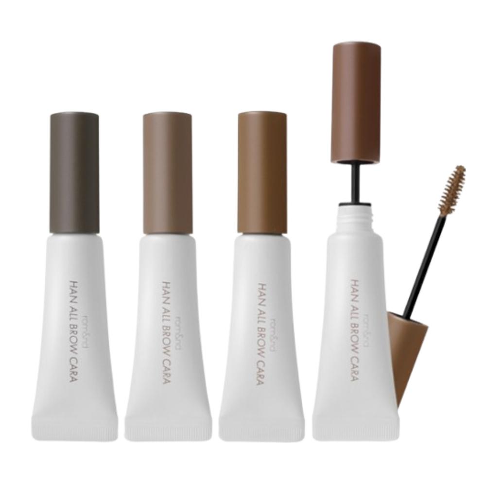 [1+1] Rom&nd Han All Brow Cara – Set of 2 Korean Eyebrow Mascaras | Choose from 4 Natural Shades | Smudge-Proof, Long-Lasting Brow Fixer for Soft