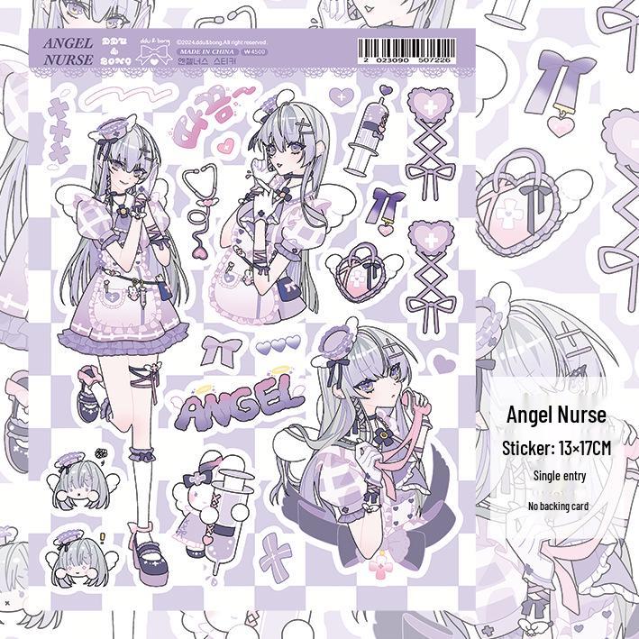 Korean Sweet Cool Girl Stickers for Phone, Journal, Card, and DIY Decor in Korean Style Matte Style