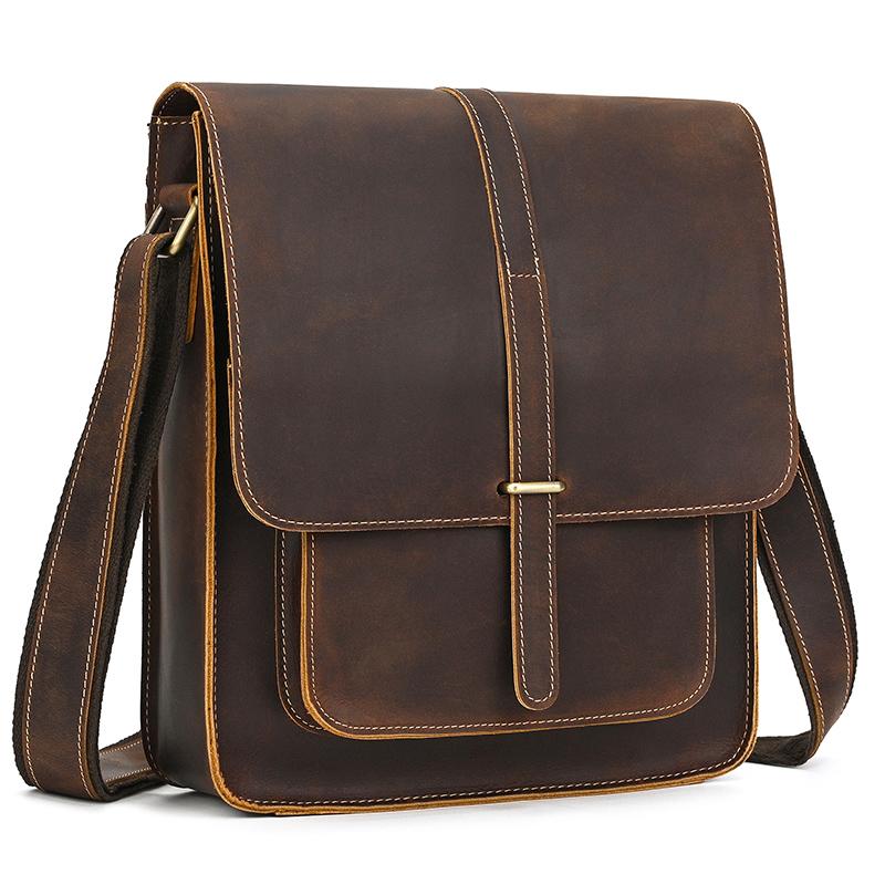 Vintage Fashion Men's Shoulder Bag Genuine Leather Men Sling Bag Cow skin genuine leather crossbody men messenger bag male