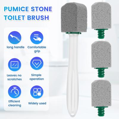 10PCS Pumice Stone Cleaning Stick Pumice Stone Toilet Brush Bathroom Cleaning Brush with Replaceable Brush Heads Bathroom Gadget