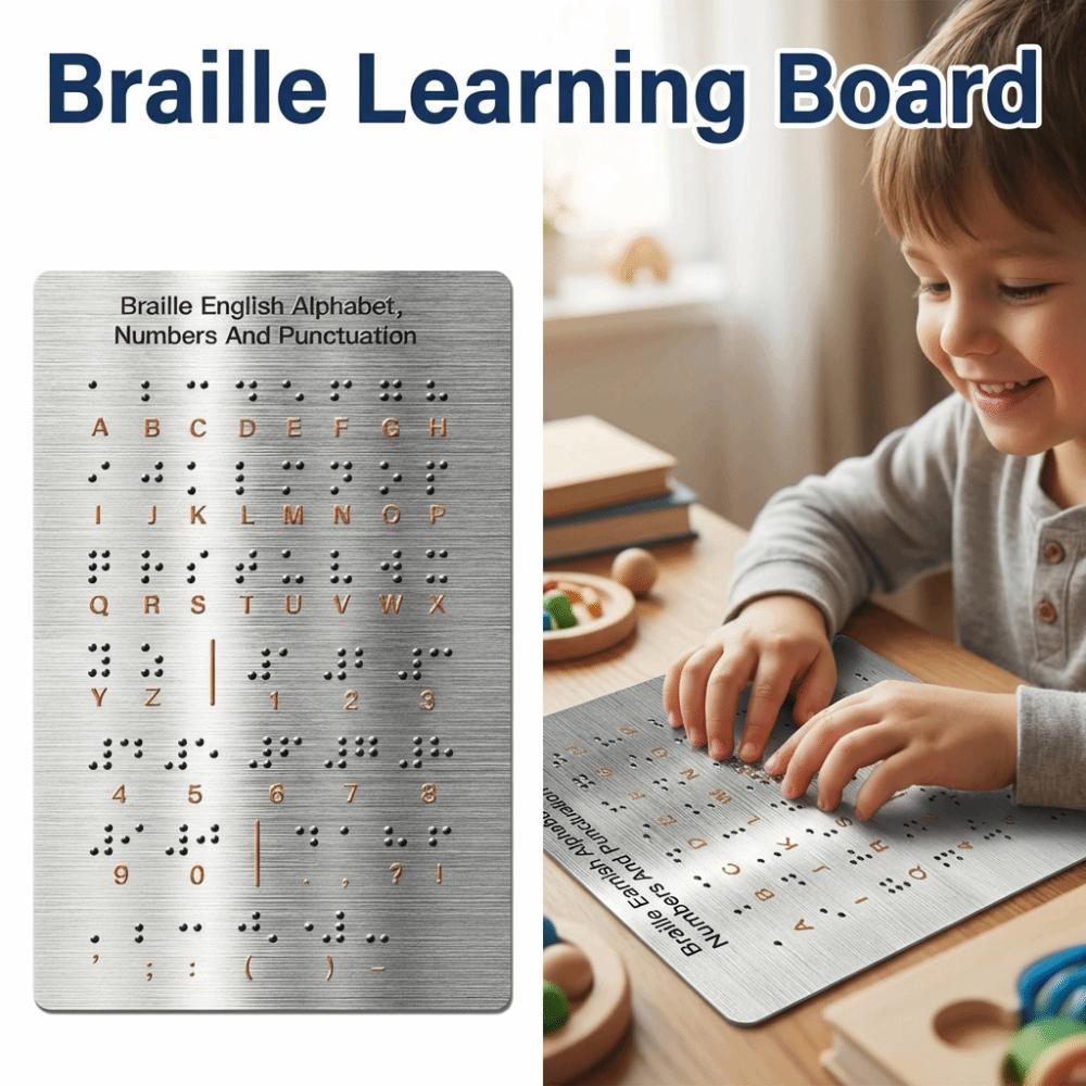 Aluminum Braille Learning Board Efficient Braille Self-Learning Tool Adult Beginner