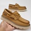 Fashion Outdoor Spring Men's Fashion Wear Resistant Big Head Workwear Shoes Brand Men's Comfortable Thick Bottom Casual Leather Shoes