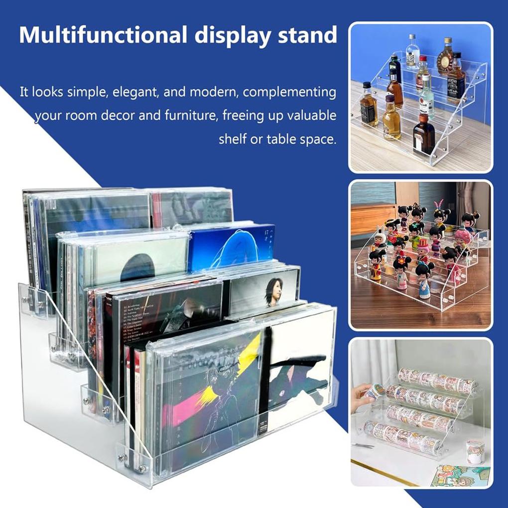 Cascading CD Storage Rack Organize Cd Collection With Style Nail Polish Organiser Dvd Storage Boxes