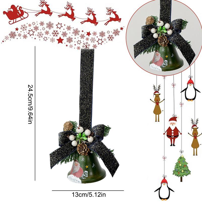 2025 Christmas Rustic Jingle Bell In Metal Pine Needle Christmas Bell Garland Ornament Indoor Outdoor Christmas Tree Pendant