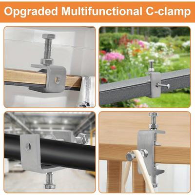 Mini tigriniai C-gnybtai - Patvarūs 304 nerūdijančio plieno, reguliuojami 20 mm dydžio, medžio apdirbimui ir „pasidaryk pats“ projektams, pramoninis įrankis, sidabrinės spalvos