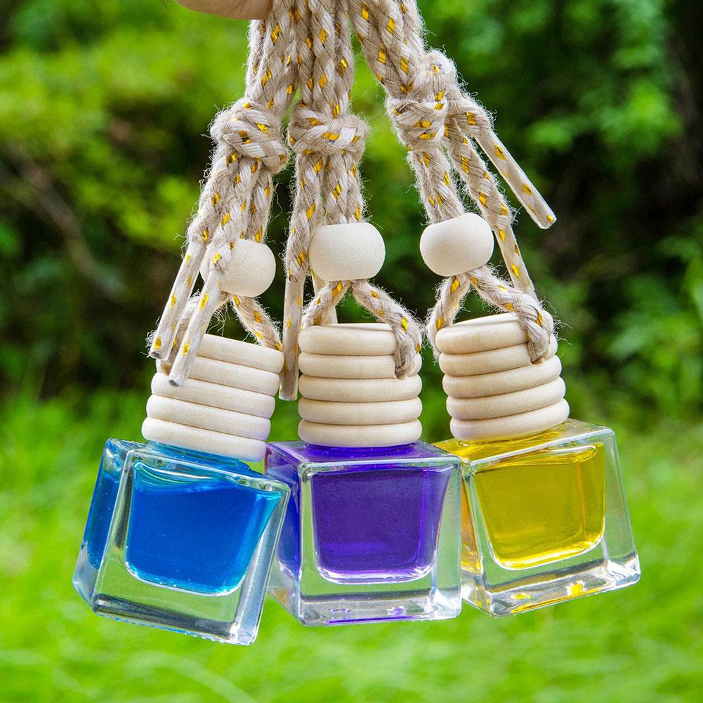 Hanging Car Air Freshener Auto Interior Decoration 8ml Oil Diffuser Perfume Aromatherapy Pendant Glass Bottle Fragrance Ornament