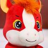 Cute Red Horse Plush Doll Horse Holding Mahjong Ornament Soft Desktop Zodiac Mascot Wealth Attracting Year of Horse Gifts