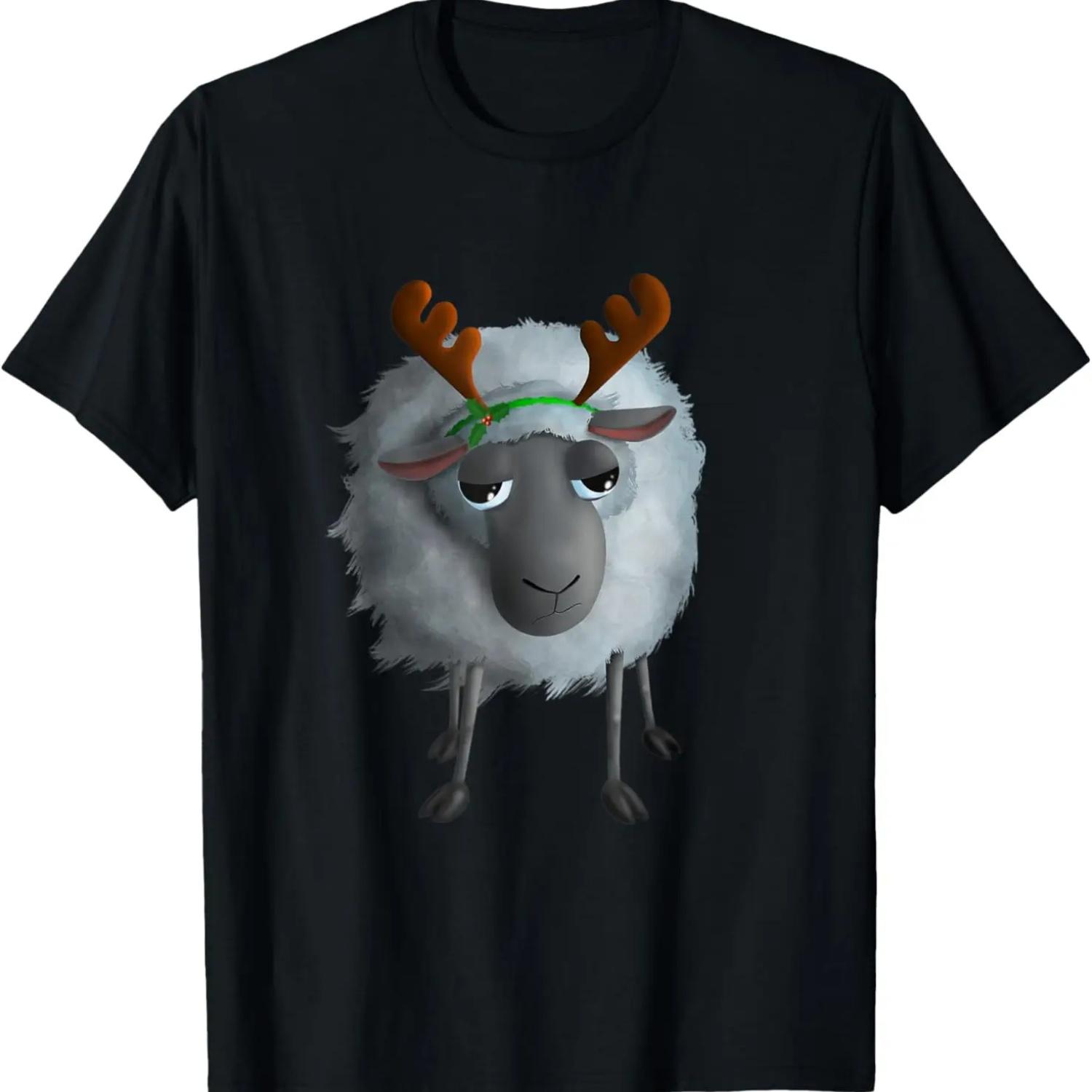 Sweet Sheep - Christmas Sheep (D010-0918A) T-Shirt S чёрный