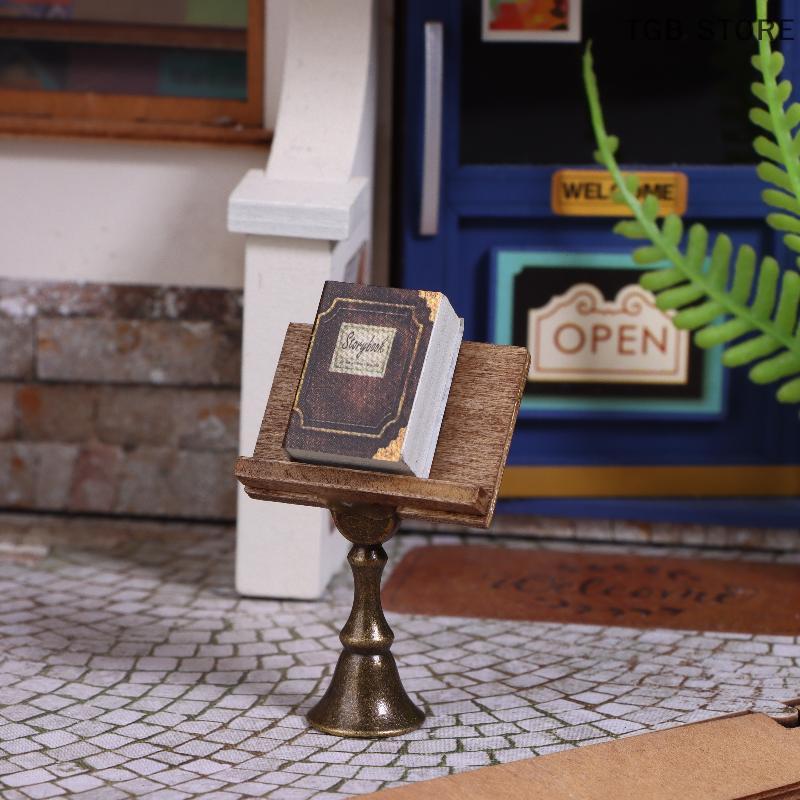 1Pcs 1/12 Mini Magic Book Reading Stand Model Dollhouse Furniture Decoration Dolls House Micro Scene Construction Props