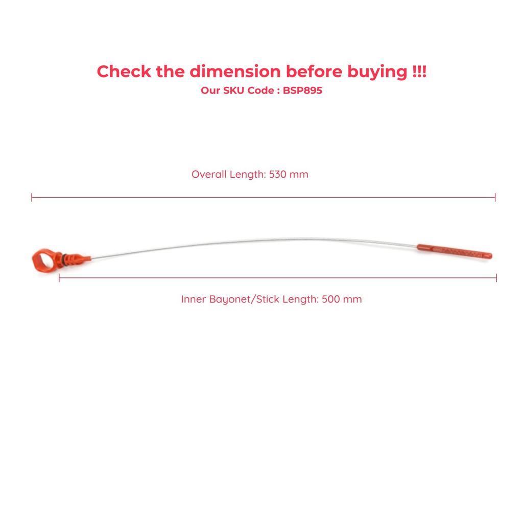 ESP895 Oil Level Measurer Rod Metal Dipstick 500 Mm for Peugeot Citroen 1.4 HDI Ford 1.4 TDCI Mazda 1.4 CD Engine 2S6Q6750AD