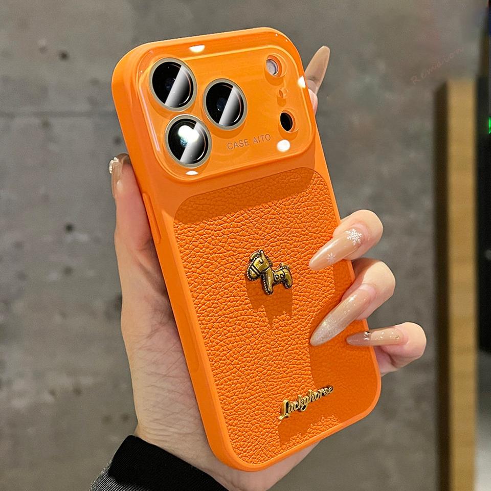 

Lucky Horse Official Phone Case For iPhone 15 14 16 17 Pro Max 17Pro Big Window Shockproof Len Camera Protector Cover For iPhone 16