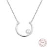Contemporary Pearl Pendant Necklace 925 Sterling Silver Necklaces for Women Fashion Jewelry Collier Femme