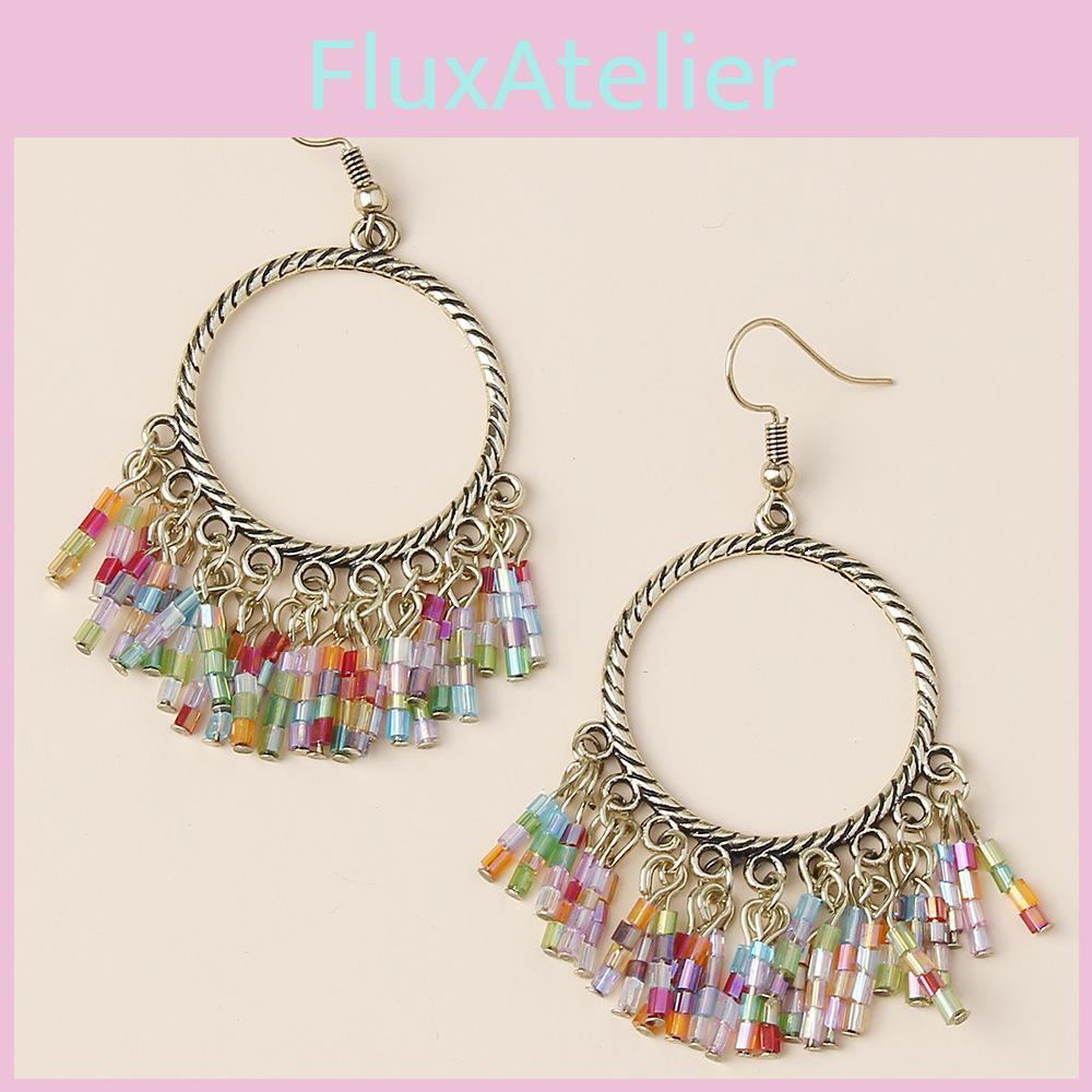 Elegant Ethnic Style Alloy Drop Earrings With Fringes And Crystals For Wedding And Gift Events