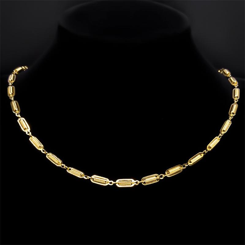 Y2K Minimalism Spring Shaped Link Chain Necklace for Women Men Stainless Steel Gold Color Cool Stylish Punk Rock Jewelry Collar