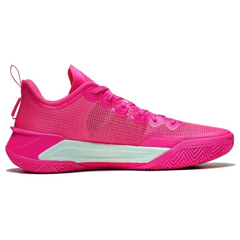 Li Ning Liren 3 V2 PINK Abrasion Resistant Breathable Low top Basketball Shoes Unisex Neon Pink ABAT073-9
